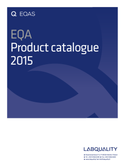 Pathology: Product portfolio EQA Product catalogue 2015