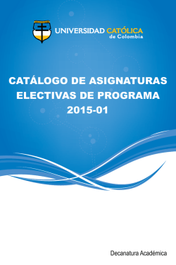 CATÁLOGO DE ASIGNATURAS ELECTIVAS DE PROGRAMA 2015
