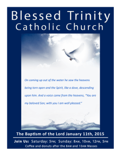 The Bapsm of the Lord January 11th, 2015 - E-churchbulletins.com