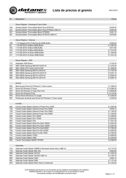 Lista de precios al gremio - Datanex