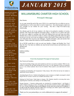 JANUARY 2015 - Williamsburg Charter High School