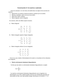 Factorización LU de matrices cuadradas