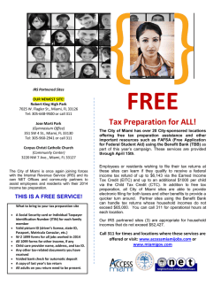 FREE Tax Preparation for ALL! - City of Miami