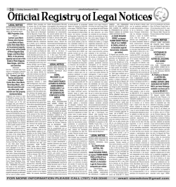 Official Registry of Legal Notices - The San Juan Daily Star