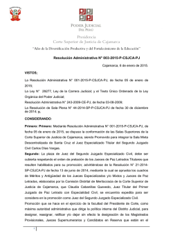 Resolución Administrativa N° 003-2015-P-CSJCA-PJ