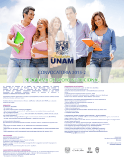 convocatoria 2015-2 programa de apoyo nutricional - Facultad de