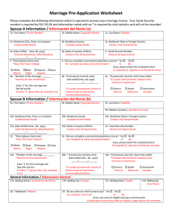 Marriage Pre-Application Worksheet - Pinellas County Clerk of the
