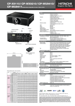 CP-X9110 / CP-WX9210 / CP-WU9410/ - Hitachi Digital Media