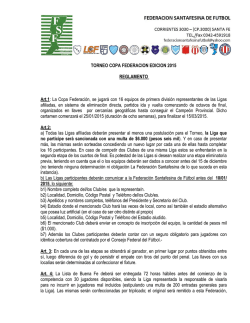 Reglamento Copa Federación 2015 - Liga reconquistense de futbol