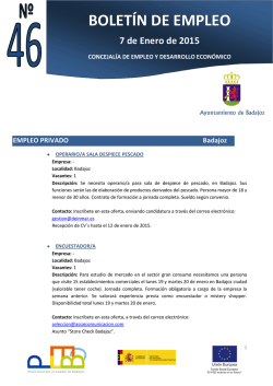 Boletín 46 Empleo y Desarrollo Económico - Ayuntamiento de Badajoz