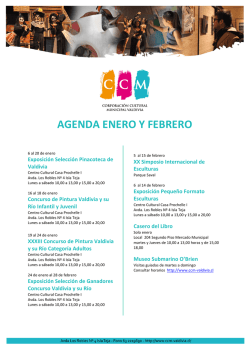 Agenda Mensual - Corporación Cultural Municipal de Valdivia