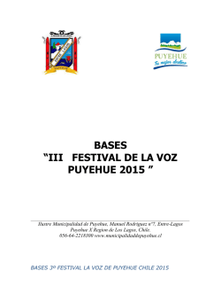 BASES FESTIVAL INTERNACIONAL - Municipalidad de Puyehue