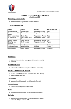 Lista de utiles 1º Básico 2015 - Colegio Madre Vicencia