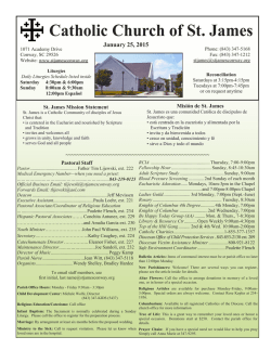 Current Bulletin - Catholic Church of St James