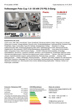 Volkswagen Polo Cup 1.0 l 55 kW (75 PS) 5-Gang
