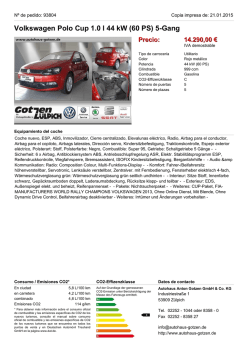 Volkswagen Polo Cup 1.0 l 44 kW (60 PS) 5-Gang
