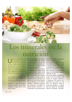 Los minerales en la nutrición