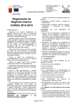 Reglamento de Regimen Interno - IES Santa María de los Baños