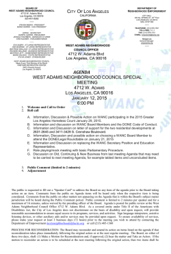 agenda west adams neighborhood council special meeting 4712 w