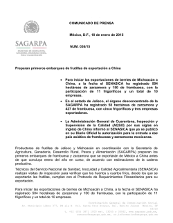 COMUNICADO DE PRENSA México, D.F., 18 de enero de 2015