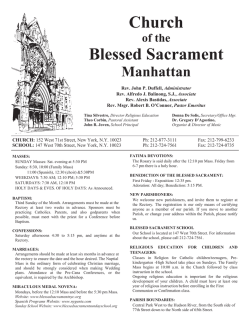 January 25th, 2015 - The Church of the Blessed Sacrament
