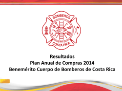 Resultados Plan Anual de Compras 2014 Benemérito Cuerpo de