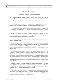 Agencia Tributaria Canaria.- Resolución de 16 de enero de 2015