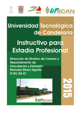 Universidad Tecnológica de Candelaria Instructivo para Estadía