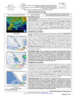 Derrotero Meteorológico Nota Informativa No. 048 SITUACIÓN