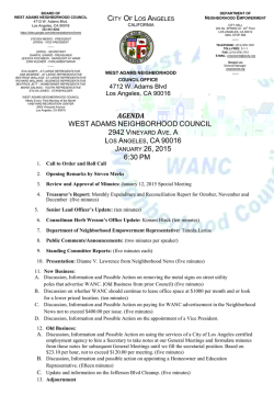 agenda west adams neighborhood council los angeles, ca 90016