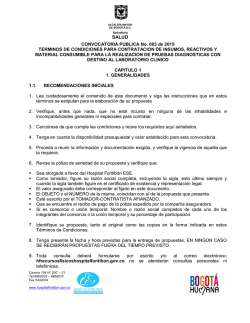 CONVOCATORIA PUBLICA No. 003 de 2015 TERMINOS DE