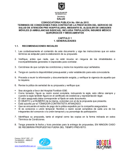 CONVOCATORIA PUBLICA No. 004 de 2015 TERMINOS DE