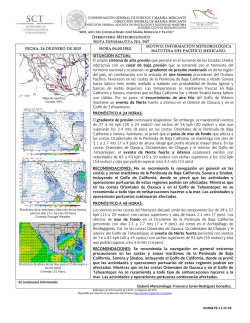 Derrotero Meteorológico Nota Informativa No. 047 SITUACIÓN