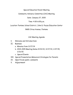(CAC) Meeting Date: January 27, 2015 Time: 4:30