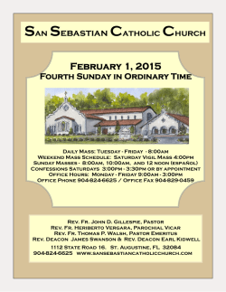February 1, 2015 San Sebastian Catholic Church
