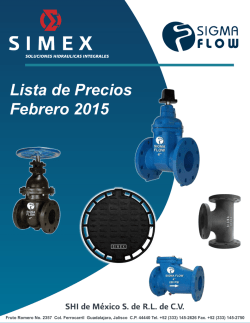 precios 2015 - SHI de México S. de RL de CV