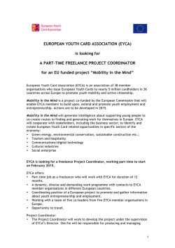 Call for Project Coordinator Mobility in the Mind
