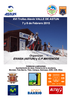 Convocatoria XVI Trofeo Alevín Esquí Alpino. Edición 2015