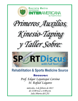 (FLYER): Primeros Auxilios, Kinesio-Taping y EBSCOhost