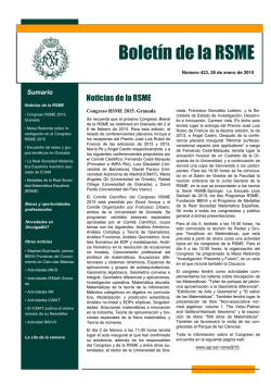 Boletín 433 - Real Sociedad Matemática Española