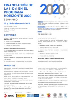 FINANCIACIÓN DE LA I+D+i EN EL PROGRAMA HORIZONTE 2020