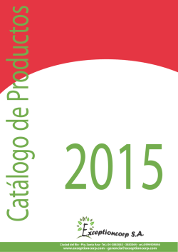 Catálogo 2015 - Exceptioncorp