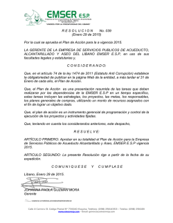 Resolucion No 039-2015 Aprobacion Plan de Accion