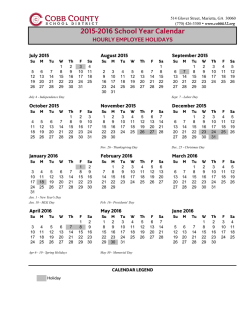 2015-2016 - Annual-Hourly-PTSA Calendar
