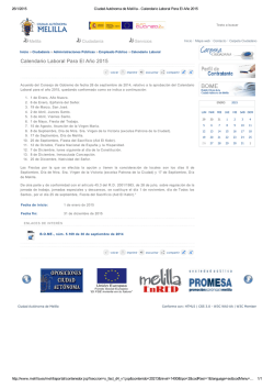 Calendario laboral de Melilla 2015