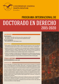 DOCTORADO EN DERECHO - Universidad Andina Simón Bolívar