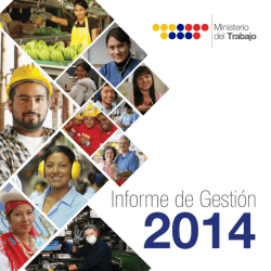 Informe de Gestión 2014 - Ministerio del Trabajo