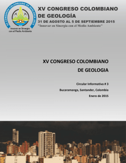 XV CONGRESO COLOMBIANO DE GEOLOGIA