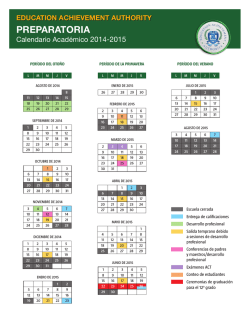 2014-2015 academic calendar - Education Achievement Authority