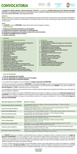 Convocatoria PROCODES 2015 - Secretaría de Medio Ambiente y